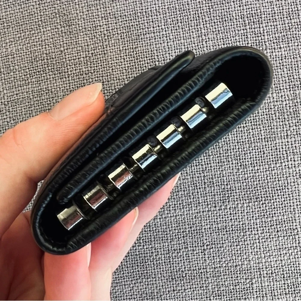 Bulgari key case leather black